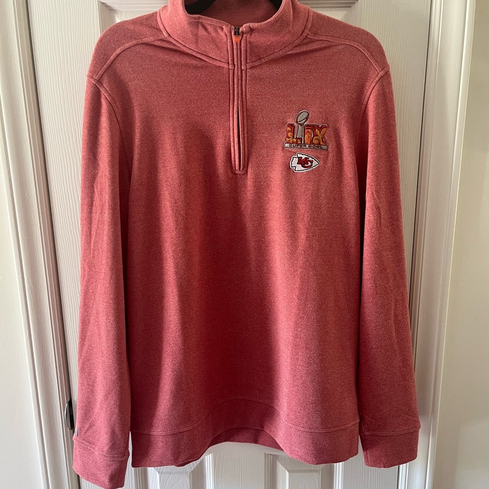 Kansas City Chiefs Super Box LIX Quarter Zip NWT